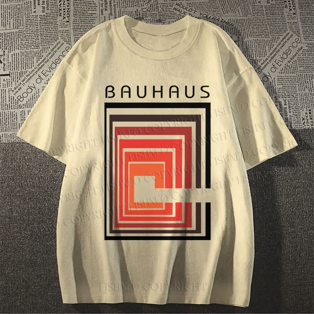 Unisex Classic Cotton Vintage Bauhaus Design  T-shirt