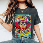 Unisex Japanese Anime Printed Washed Tee