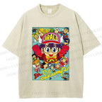 Unisex Japanese Anime Printed Washed Tee