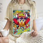 Unisex Japanese Anime Printed Washed Tee