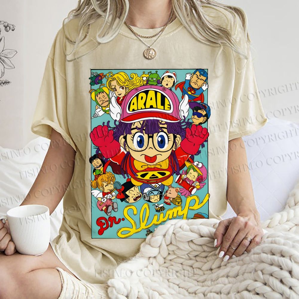 Unisex Japanese Anime Printed Washed Tee