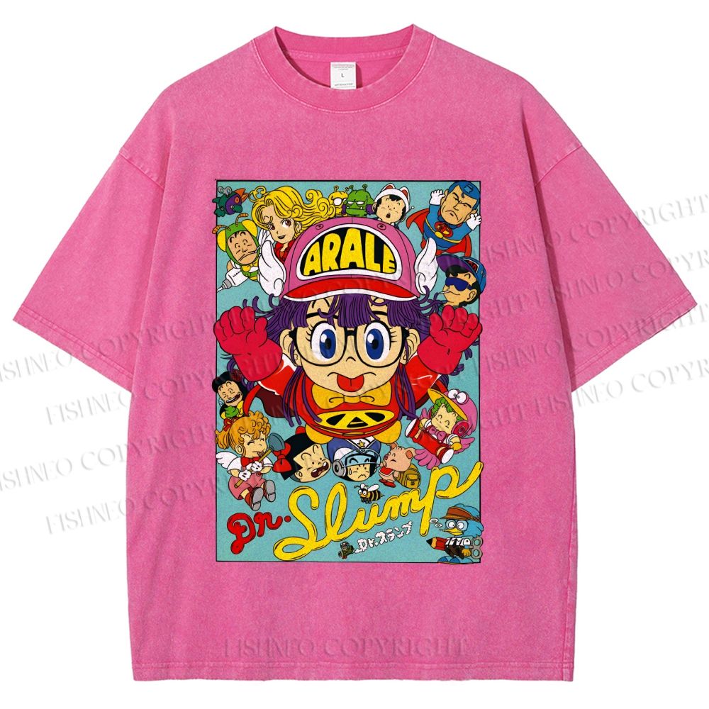 Unisex Japanese Anime Printed Washed Tee