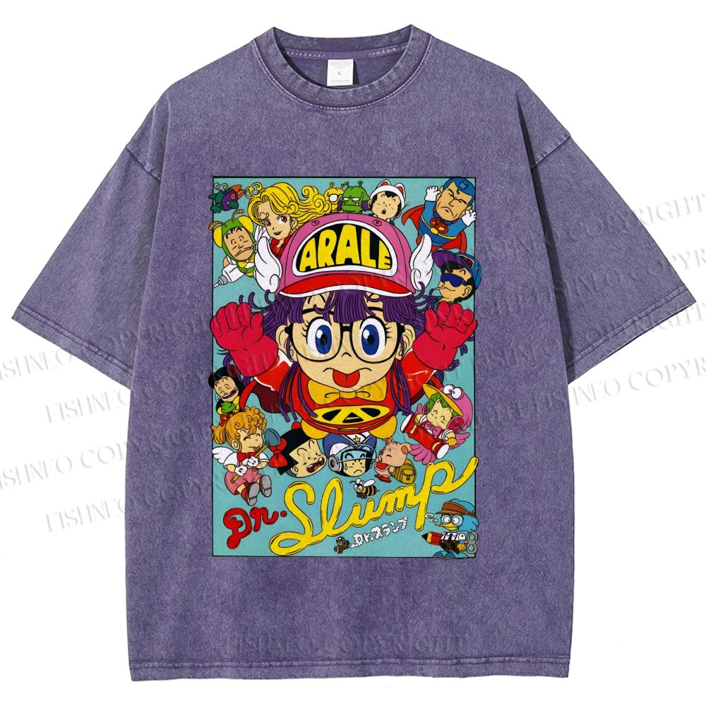 Unisex Japanese Anime Printed Washed Tee
