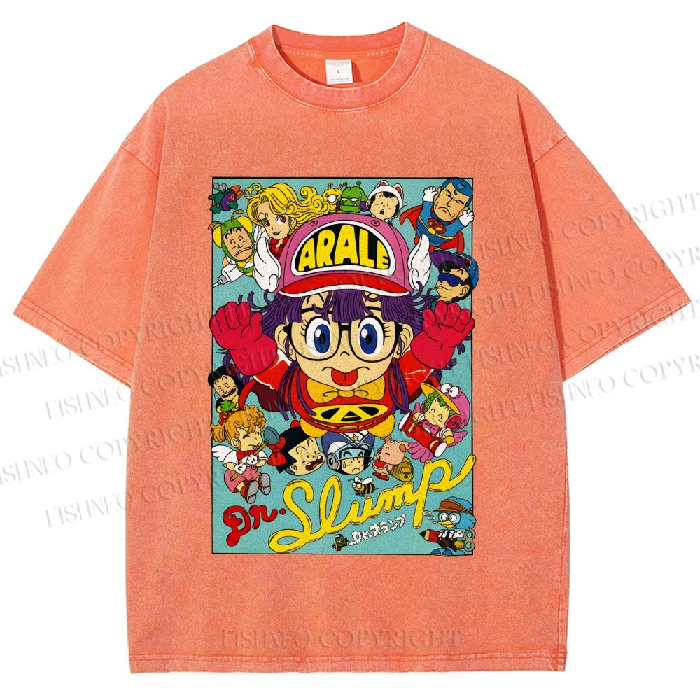 Unisex Japanese Anime Printed Washed Tee