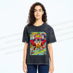 Unisex Japanese Anime Printed Washed Tee
