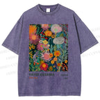 Unisex Yayoi Kusama Flower Printed Washed Tee