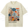Unisex Yayoi Kusama Flower Printed Washed Tee