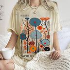 Unisex Yayoi Kusama Flower Printed Washed Tee