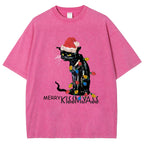 Merry Kissmyass Funny Cat Christmas LightsT-shirt