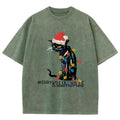 Merry Kissmyass Funny Cat Christmas LightsT-shirt