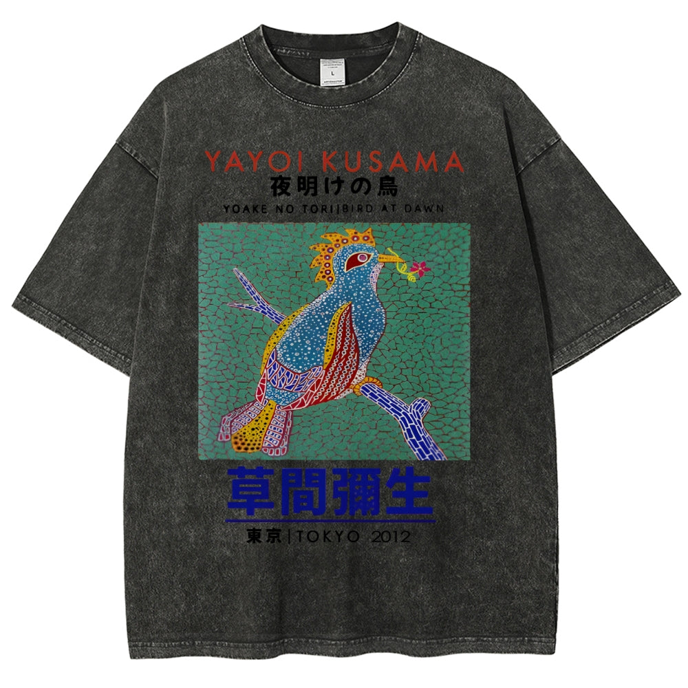Yayoi Kusama Vintage Wash Japanese Design T-Shirt