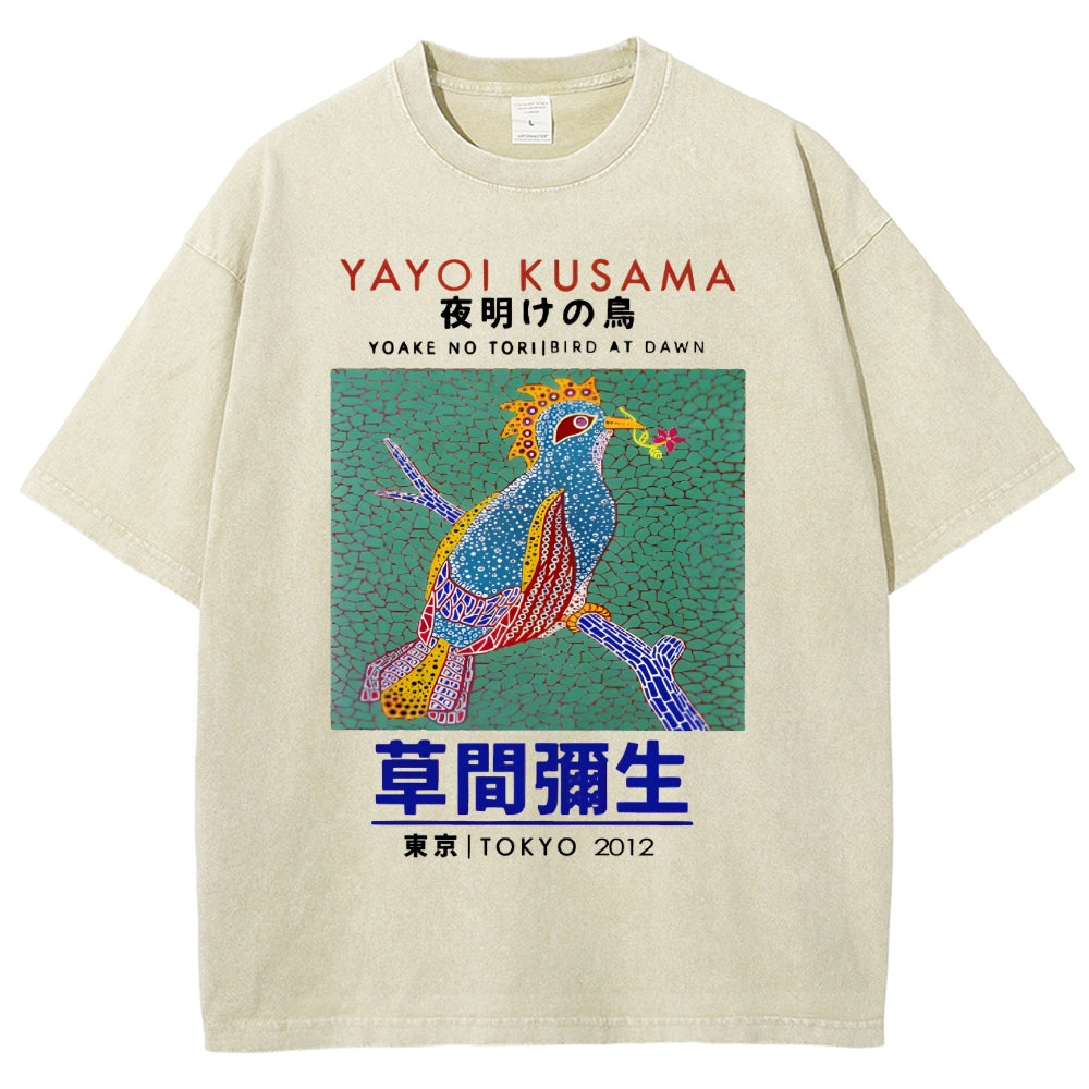 Yayoi Kusama Vintage Wash Japanese Design T-Shirt