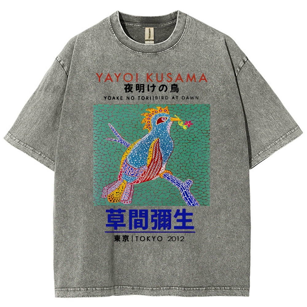 Yayoi Kusama Vintage Wash Japanese Design T-Shirt