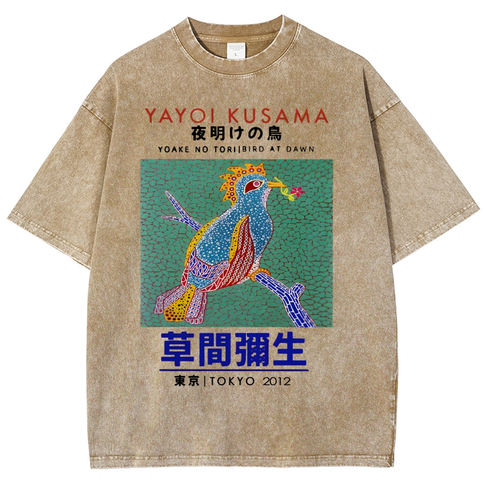 Yayoi Kusama Vintage Wash Japanese Design T-Shirt