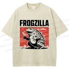 Unisex Frogzilla Printed Washed Tee