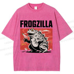 Unisex Frogzilla Printed Washed Tee
