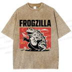 Unisex Frogzilla Printed Washed Tee