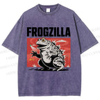 Unisex Frogzilla Printed Washed Tee