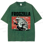 Unisex Frogzilla Printed Washed Tee