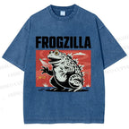 Unisex Frogzilla Printed Washed Tee