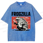Unisex Frogzilla Printed Washed Tee