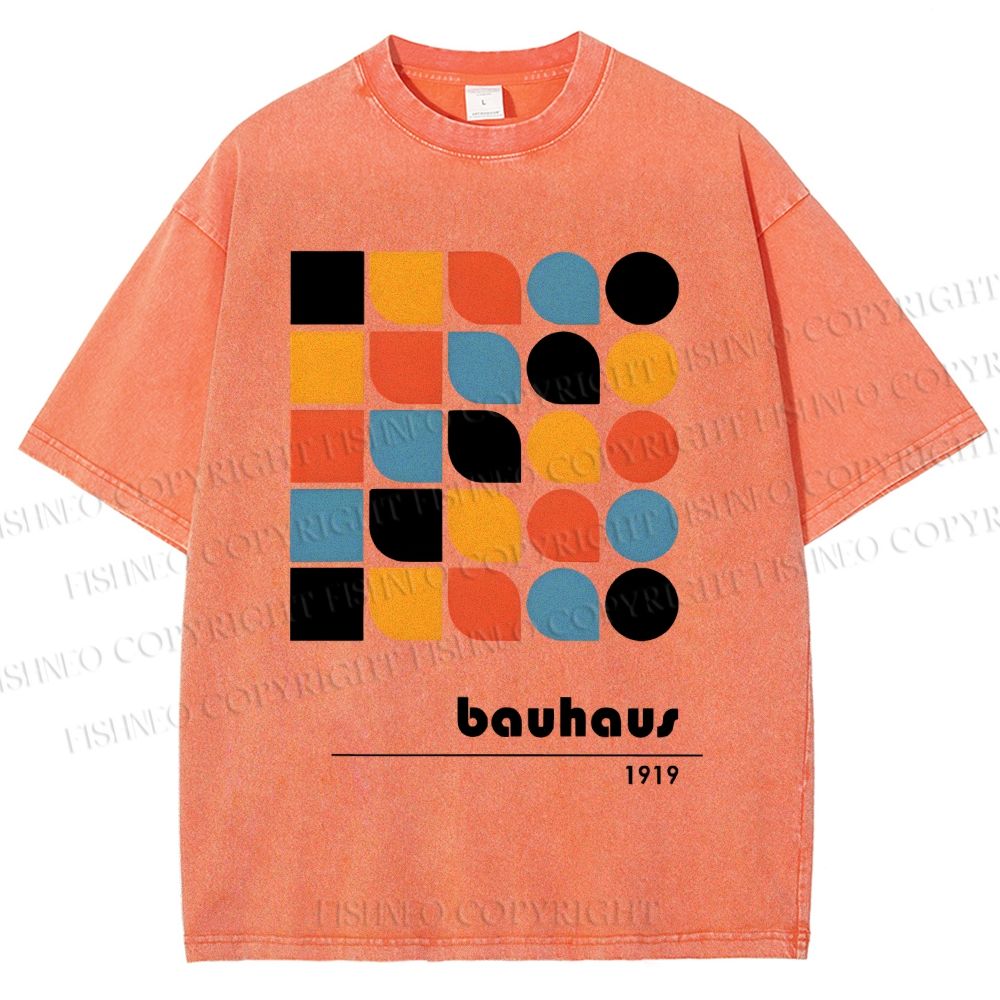 Unisex Bauhaus Geometry Printed Washed Tee