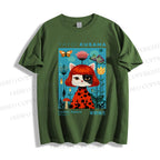 Unisex Yayoi Kusama Cats Printed Classic Cotton T-shirt