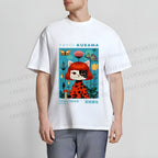 Unisex Yayoi Kusama Cats Printed Classic Cotton T-shirt