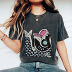 Unisex Vintage Japanese Koi Fish Printed Washed Tee