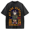 Japanese Anime Seven Balls Vintage Washed T-shirt