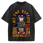 Japanese Anime Seven Balls Vintage Washed T-shirt