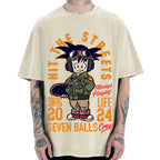Japanese Anime Seven Balls Vintage Washed T-shirt