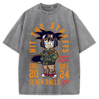 Japanese Anime Seven Balls Vintage Washed T-shirt