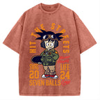 Japanese Anime Seven Balls Vintage Washed T-shirt