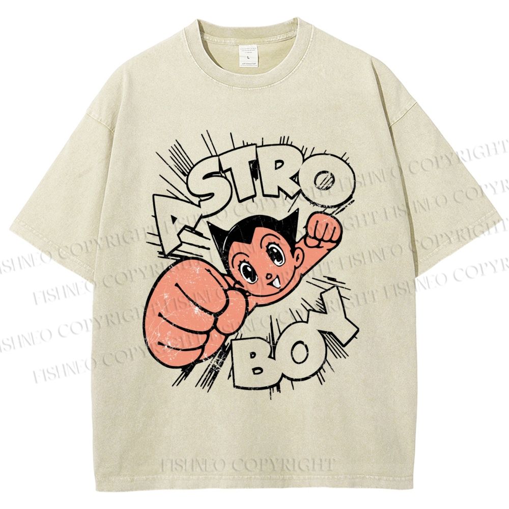 Unisex Astro Boy Printed Washed Tee