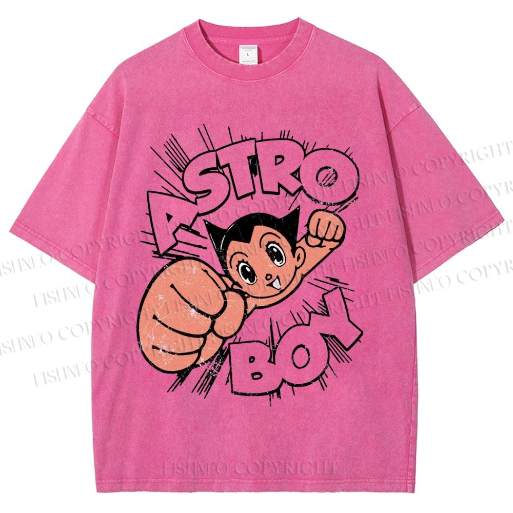 Unisex Astro Boy Printed Washed Tee