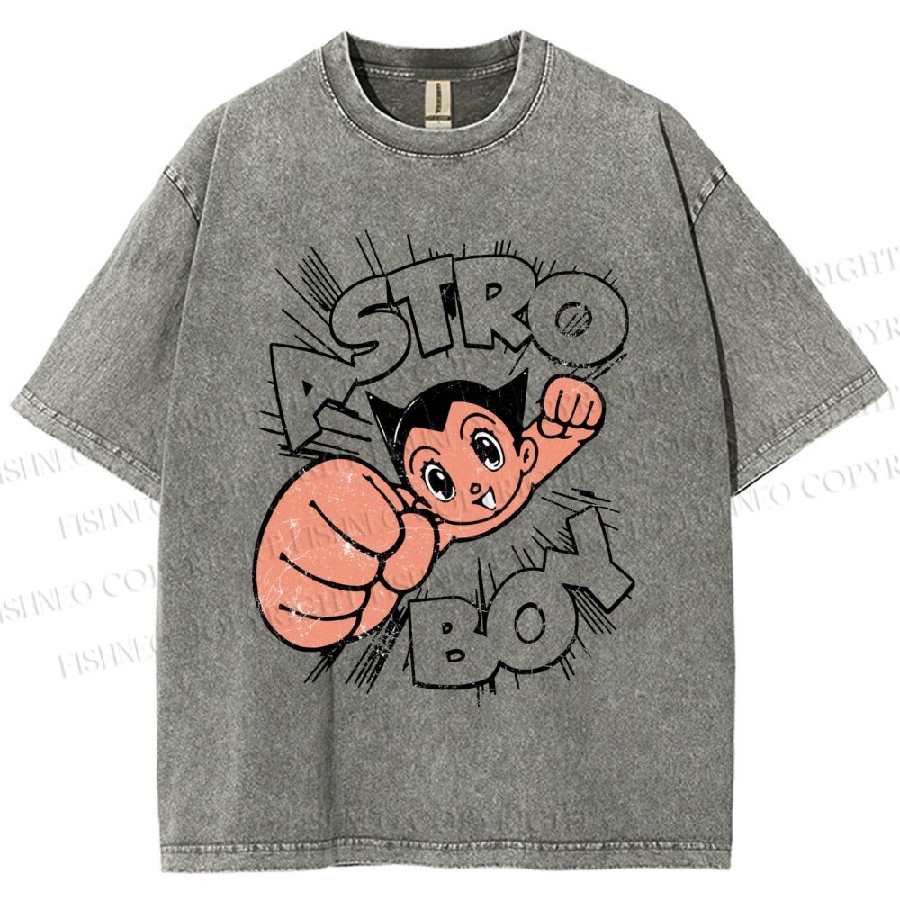 Unisex Astro Boy Printed Washed Tee