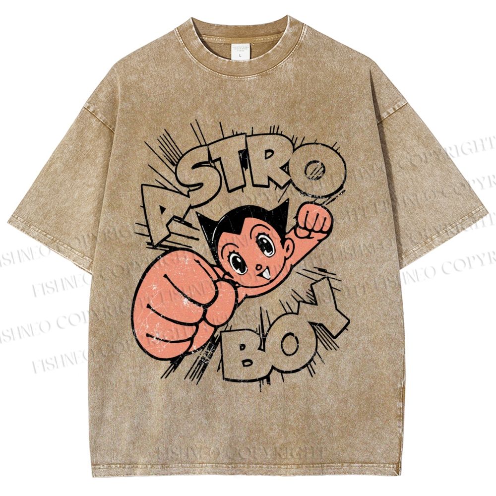 Unisex Astro Boy Printed Washed Tee