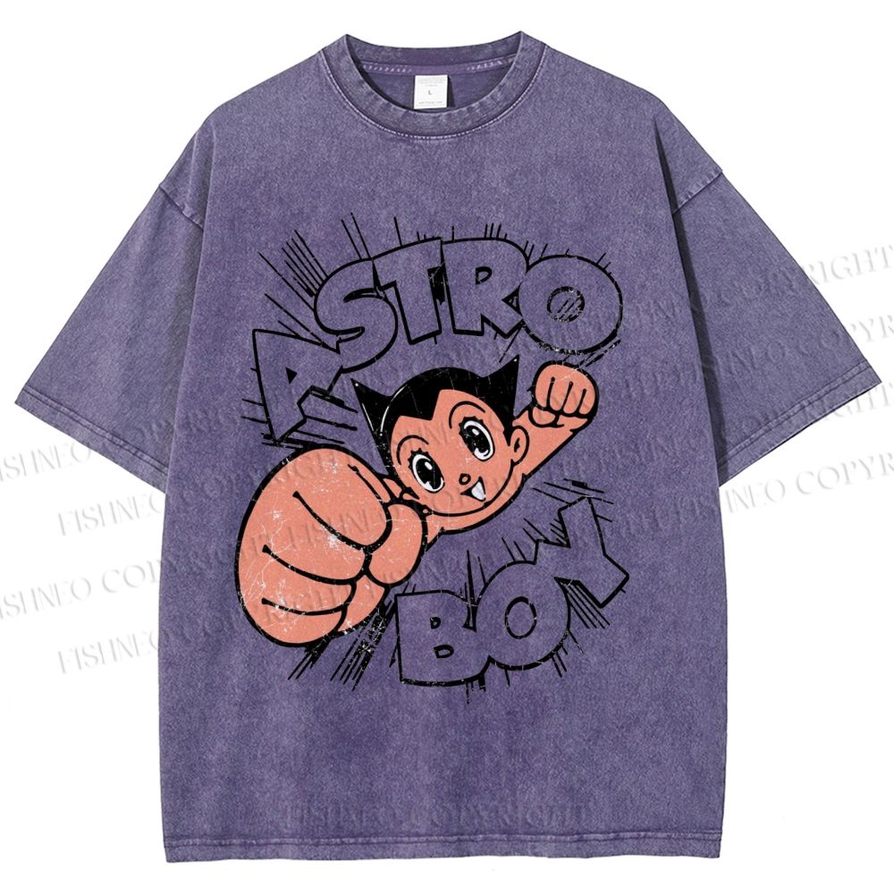 Unisex Astro Boy Printed Washed Tee