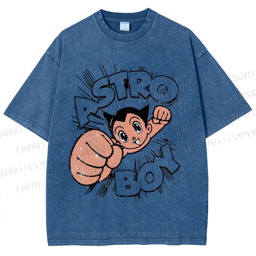 Unisex Astro Boy Printed Washed Tee