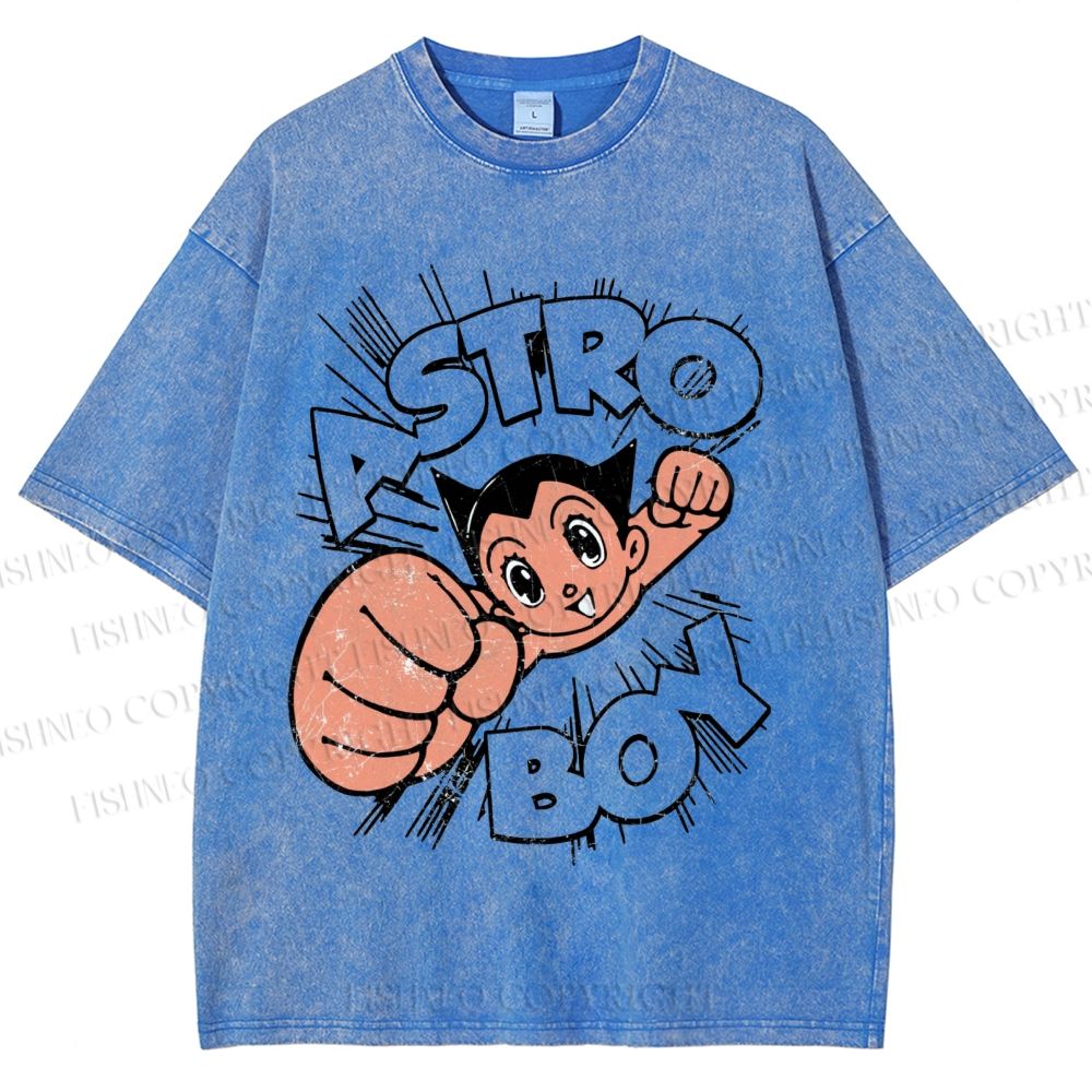 Unisex Astro Boy Printed Washed Tee