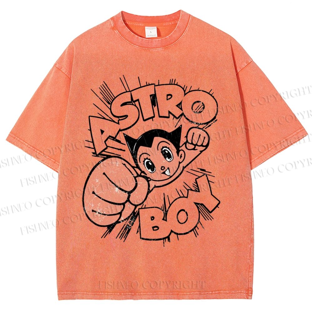 Unisex Astro Boy Printed Washed Tee