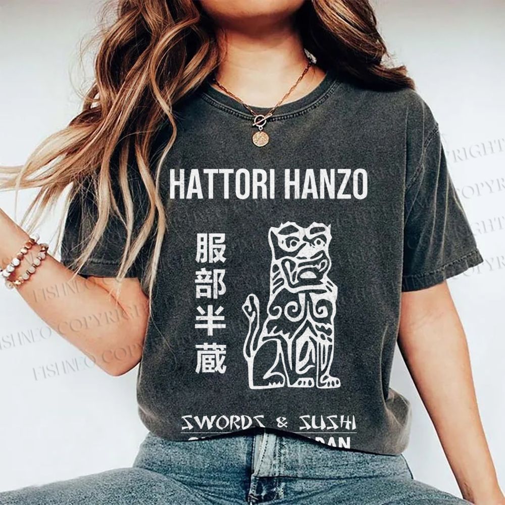 Unisex Hattori Hanzo Printed Washed Tee