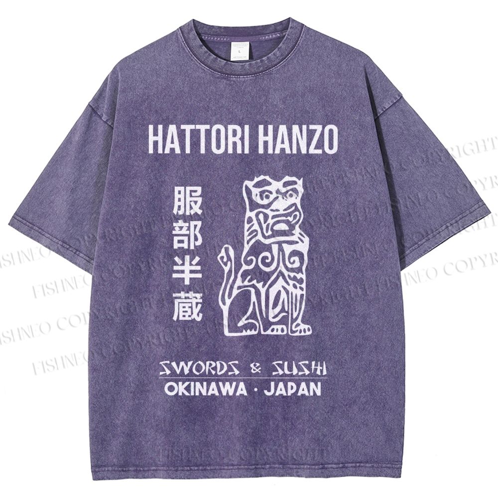 Unisex Hattori Hanzo Printed Washed Tee