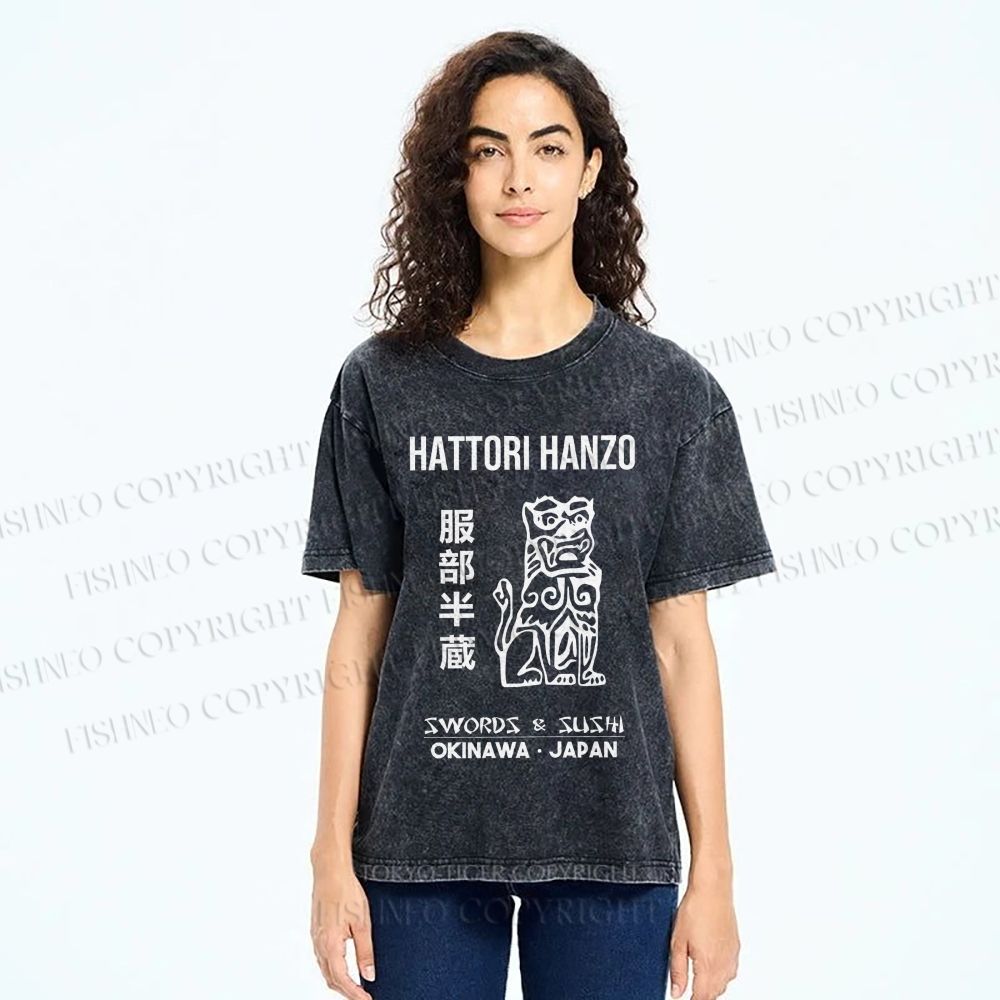 Unisex Hattori Hanzo Printed Washed Tee
