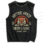 Unisex Hattori Hanzo Printed Washed Tank Top