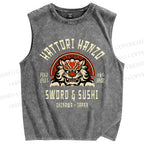 Unisex Hattori Hanzo Printed Washed Tank Top
