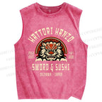 Unisex Hattori Hanzo Printed Washed Tank Top