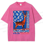 Unisex Nara Deer Printed Washed Tee