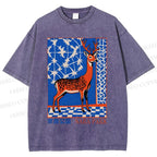 Unisex Nara Deer Printed Washed Tee